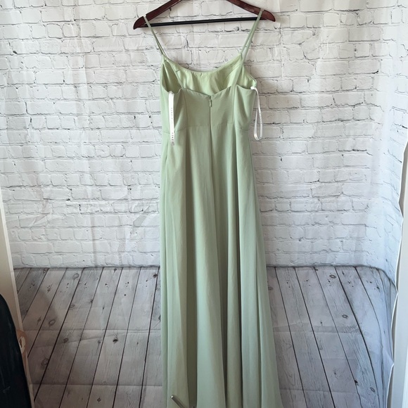 Azazie light green polyester formal long dress size M - Picture 9 of 14
